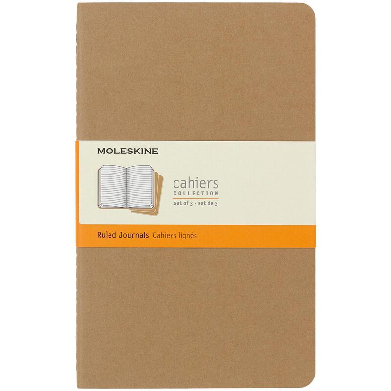Moleskine Cahier Journals Large Ruled Kraft Brown image number 0